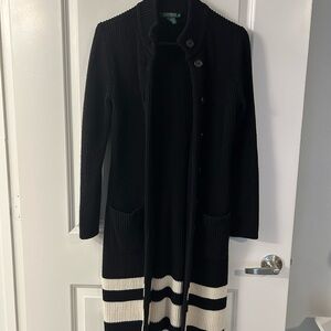 Lauren Ralph Lauren Navy Ribbed Cardigan